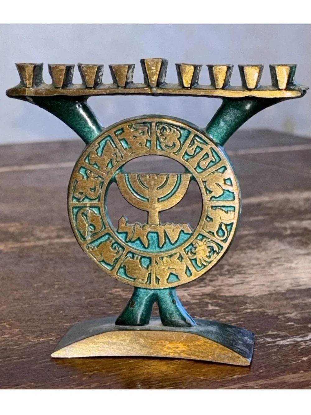 (2) Vintage Mini Brass Metal Menorahs